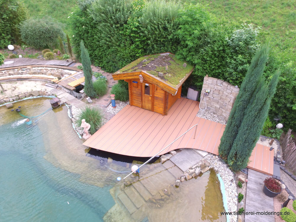 teichterasse von oben