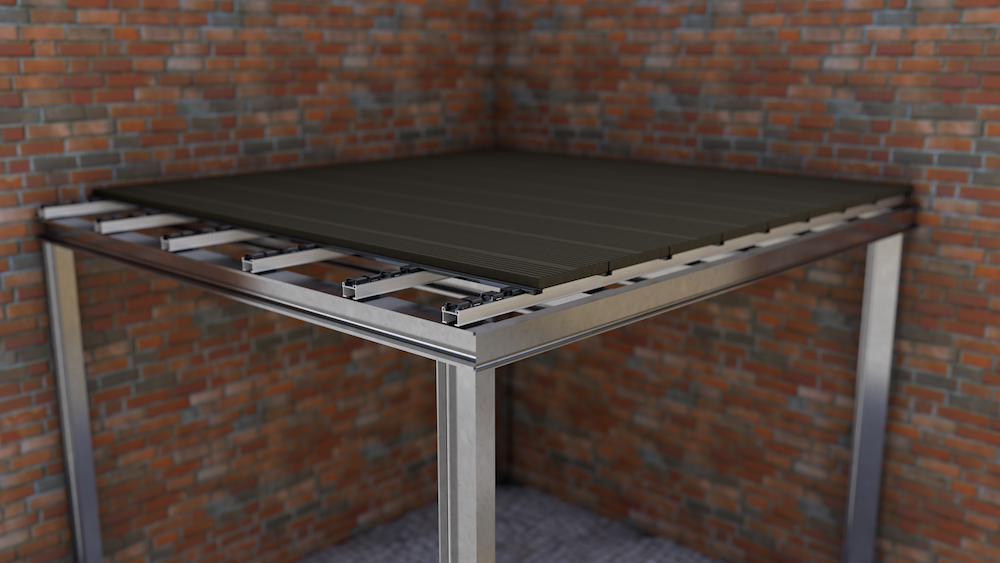 Wasserdichter Bodenbelag auf Stahlkonstruktion